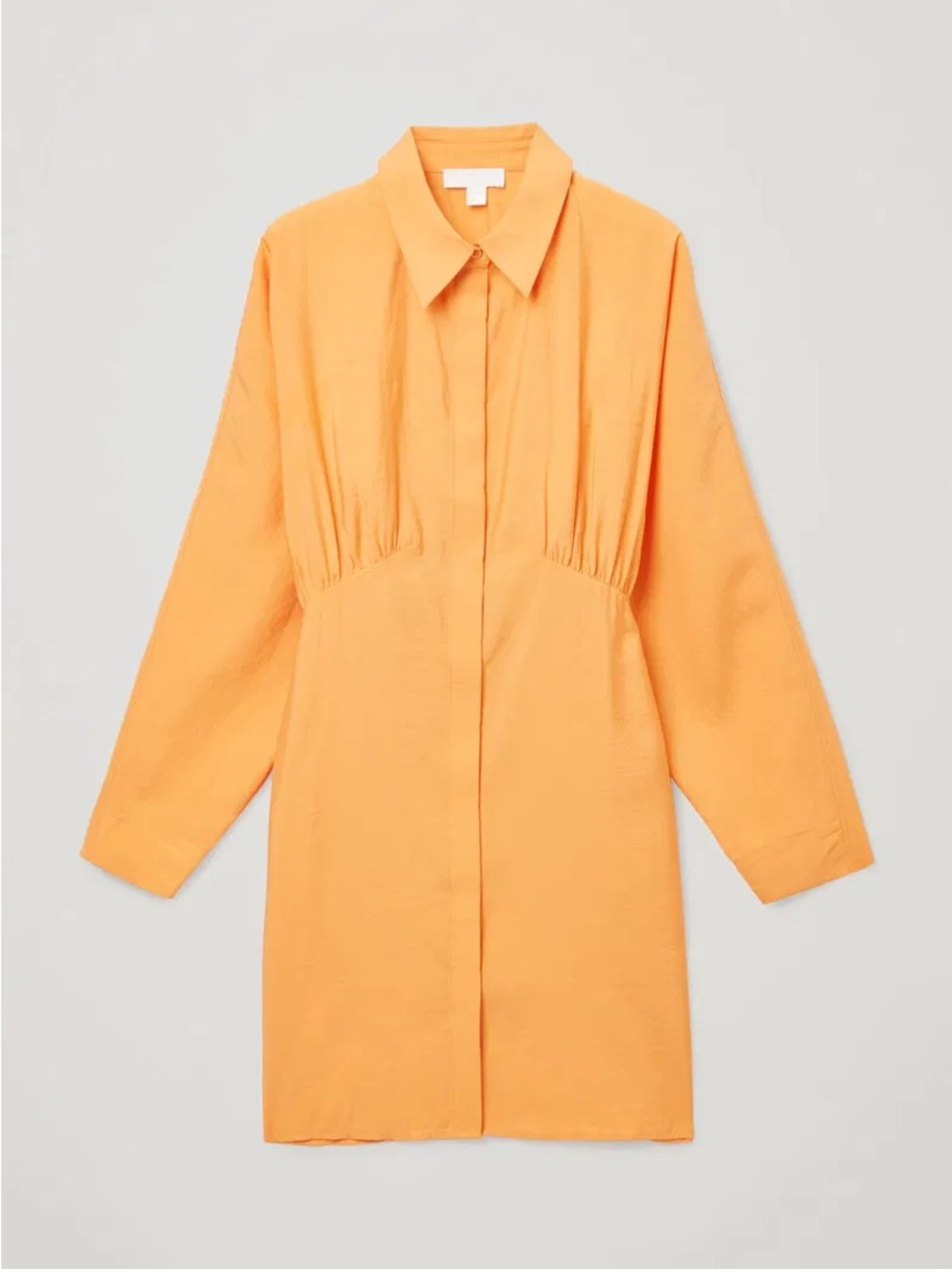COS Gathered Shirt Dress (Light Orange)